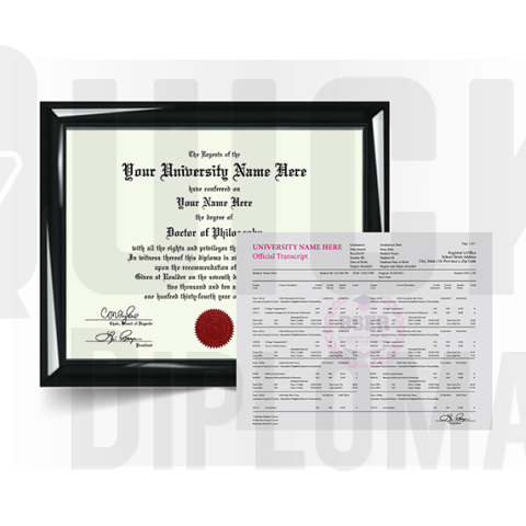 replacement phd doctorate diploma degree certificate with transcript score sheet
