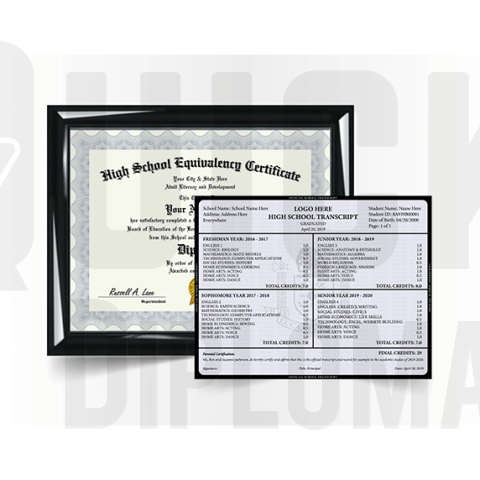 replacement ged diploma with transcript score sheet