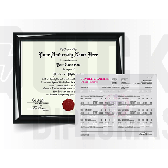 Doctorate PhD Degree Diploma with Transcript